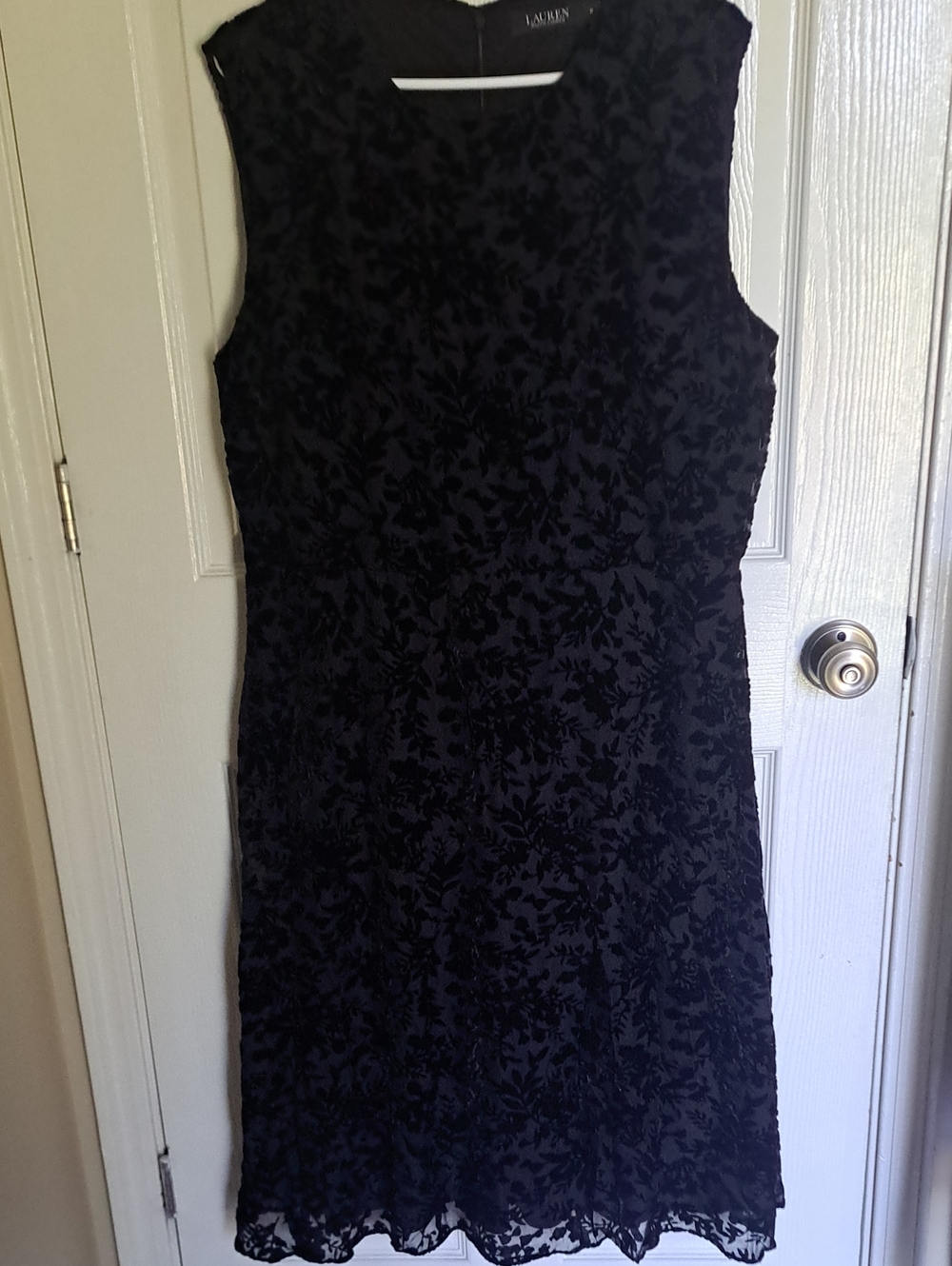 Lauren Ralph Lauren Black Floral Burnout Sleeveless Dress